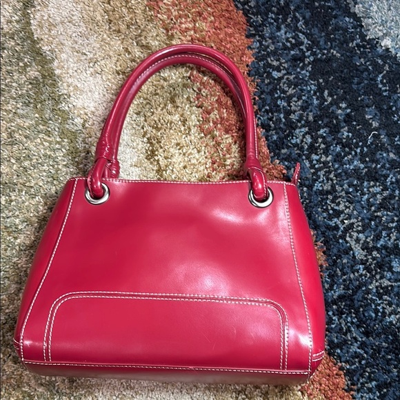 Wilson Genuine Leather Red Satchel Handbag 90s Vintage Y2K Like New Condition - Picture 3 of 13